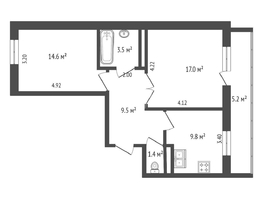 Продается 2-комнатная квартира Античная ул, 56  м², 5480000 рублей