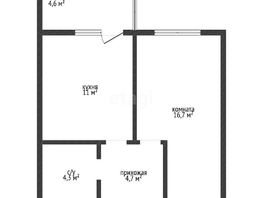 Продается 1-комнатная квартира ЖК Отражение, 1 очередь литера 1, 36.8  м², 4750000 рублей