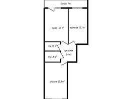 Продается 2-комнатная квартира Старокубанская ул, 59.6  м², 13000000 рублей