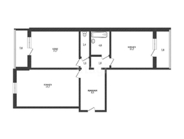 Продается 2-комнатная квартира Черкасская ул, 65.8  м², 7340000 рублей