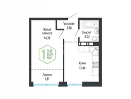 Продается 1-комнатная квартира ЖК Гарантия на Обрывной, лит 2 б/с 3,4, 36.21  м², 6700000 рублей