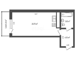 Продается Студия ЖК Небо, литера 1, 23.4  м², 4550000 рублей