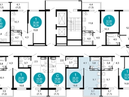 Продается 1-комнатная квартира ЖК Лестория, дом 1, 29.6  м&sup2;, 15878135 рублей