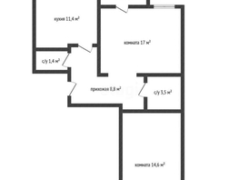 Продается 2-комнатная квартира Античная ул, 58.4  м², 5500000 рублей