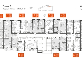 Продается 2-комнатная квартира ЖК Все Свои VIP, литера 4, 59.2 м², 14385600 рублей