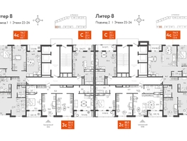 Продается 2-комнатная квартира ЖК Все Свои VIP, литера 8, 89  м², 26700000 рублей