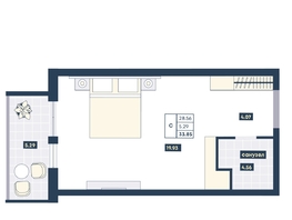 Продается Студия ГК AZIMUT Парк Отель Лучи Анапы, 33.85  м², 15232500 рублей