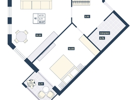 Продается 1-комнатная квартира ГК AZIMUT Парк Отель Лучи Анапы, 50.87  м², 19483210 рублей