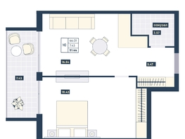 Продается 1-комнатная квартира ГК AZIMUT Парк Отель Лучи Анапы, 51.44  м², 20267360 рублей