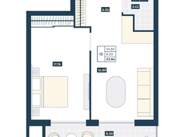 Продается 1-комнатная квартира ГК AZIMUT Парк Отель Лучи Анапы, 52.84  м², 20818960 рублей