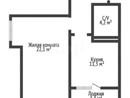 Продается 1-комнатная квартира ЖК Сограт, литера 9, 44.9  м², 6400000 рублей