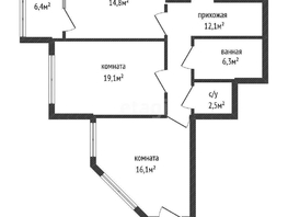 Продается 2-комнатная квартира Береговая ул, 70.9  м², 16000000 рублей