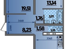 Продается 2-комнатная квартира ЖК Город у моря, литера 21, 66.72  м², 9654999 рублей