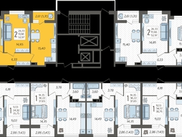 Продается 2-комнатная квартира ЖК Смородина, литера 18, 52.97 м², 6817239 рублей
