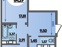 Продается 2-комнатная квартира ЖК Романовский, литера 1, 64.29 м², 6120121 рублей