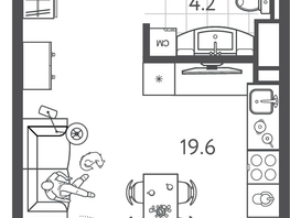 Продается Студия ЖК Все Свои VIP, литера 6, 25.95 м², 7006500 рублей