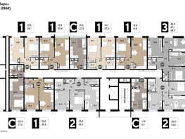Продается 2-комнатная квартира ЖК DOGMA PARK (Догма парк), литера 17, 58.7  м², 9039800 рублей