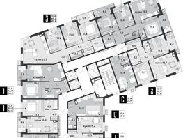 Продается 1-комнатная квартира ЖК Парк Победы 2, литера 19, 42 м², 7539000 рублей