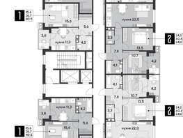 Продается 1-комнатная квартира ЖК Парк Победы 2, литера 21, 40.5 м², 7415550 рублей