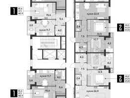 Продается 1-комнатная квартира ЖК Парк Победы 2, литера 21, 48.1 м², 8388640 рублей