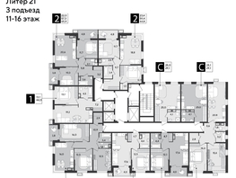 Продается 1-комнатная квартира ЖК Парк Победы 2, литера 21, 44 м², 7752800 рублей
