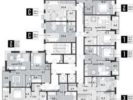 Продается 1-комнатная квартира ЖК Парк Победы 2, литера 21, 43.7  м², 7564471 рублей