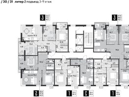 Продается 3-комнатная квартира ЖК Парк Победы 2, литера 31, 92.7 м², 13219020 рублей