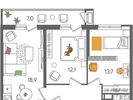 Продается 2-комнатная квартира ЖК Рекорд 2, литера 2, 63.9 м², 14128290 рублей