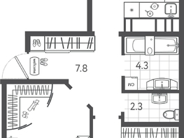 Продается 2-комнатная квартира ЖК Все Свои VIP, литера 6, 63.3  м², 15318600 рублей