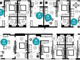 Продается 3-комнатная квартира АО Нескучный сад, корпус 1, 64.4 м², 61192110 рублей