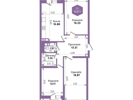Продается 3-комнатная квартира ЖК Левада, литера 6, 86.85  м², 9770625 рублей