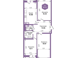 Продается 3-комнатная квартира ЖК Левада, литера 6, 86.73  м², 9540300 рублей