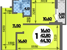 Продается 1-комнатная квартира ЖК Парк у дома, литера 7.2, 44.3 м², 7570000 рублей