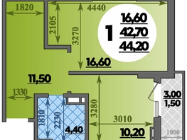 Продается 1-комнатная квартира ЖК Парк у дома, литера 7.2, 44.2 м², 7850000 рублей
