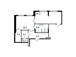 Продается Универ. помещ ЖК Флора, 1 этап литера 6, 73.9  м&sup2;, 33668840 рублей
