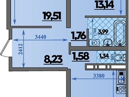 Продается 2-комнатная квартира ЖК Город у моря, литера 8, 66.72 м², 9834528 рублей