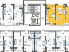 Продается 2-комнатная квартира ЖК Смородина, литера 14, 52.97  м², 6928476 рублей