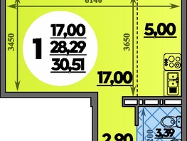 Продается Студия ЖК Молодежный 2, литера 14, 30.51 м², 4454460 рублей