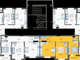 Продается 2-комнатная квартира ЖК Смородина, литера 13, 60.08 м², 7245648 рублей
