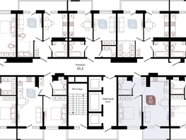 Продается 1-комнатная квартира ЖК Отражение, 2 очередь литера 3, 42.7 м², 6993320 рублей