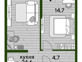 Продается 1-комнатная квартира ЖК DOGMA PARK (Догма парк), литера 22, 48.4 м², 6232565 рублей