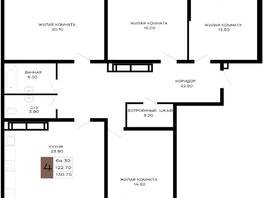 Продается 4-комнатная квартира ЖК Сердце, 130.75 м², 54915000 рублей