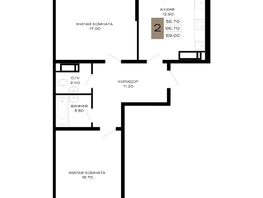 Продается 2-комнатная квартира ЖК Сердце, 69 м², 30015000 рублей