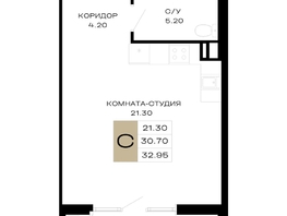 Продается Студия ЖК Сердце, 32.95  м², 14662750 рублей