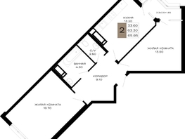Продается 2-комнатная квартира ЖК Сердце, 65.85 м², 28644750 рублей