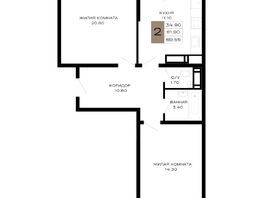 Продается 2-комнатная квартира ЖК Сердце, 65.55 м², 27858750 рублей