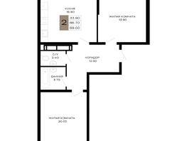 Продается 2-комнатная квартира ЖК Сердце, 69 м², 29325000 рублей