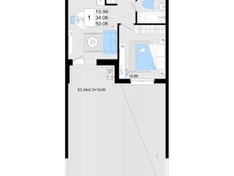 Продается 1-комнатная квартира ЖК Фонтаны, литер 19, 50.06  м², 9010800 рублей