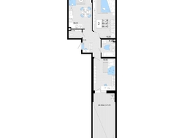Продается 2-комнатная квартира ЖК Фонтаны, литер 19, 68 м², 11560000 рублей