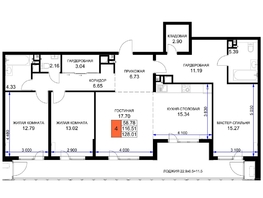 Продается 4-комнатная квартира ЖК Сегодня, литер 5, 128.8 м², 14554400 рублей